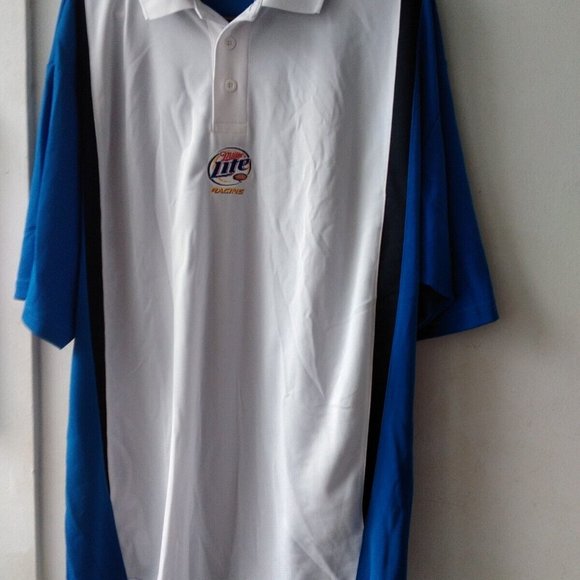 Size Large Chase Authentics White/blue Men's polo Racing Shirt - Picture 1 of 2